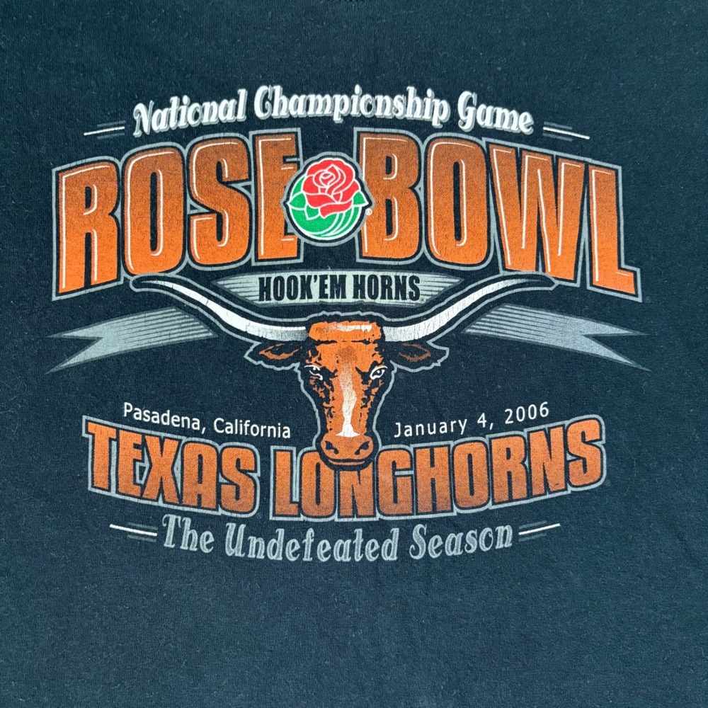 VTG 2006 Rose Bowl Texas Longhorns Football National Champs Game T-Shirt Mens XL - Picture 2 of 7